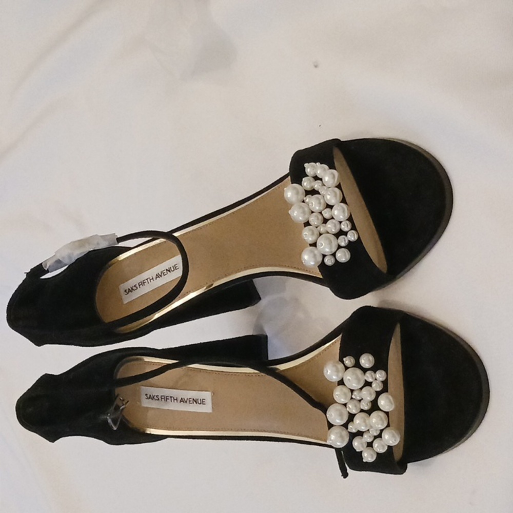 Suede Pearl high heels sandals